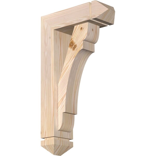 Ekena Millwork Olympic Arts and Crafts Smooth Bracket w/ Offset Brace, Douglas Fir, 5 1/2"W x 16"D x 28"H BKT0604X16X28OLY03SDF - main